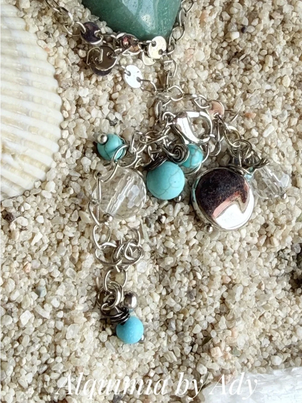 WALKING ON SHELLS 🐚 Turquoise and Silver Charm Bracelet